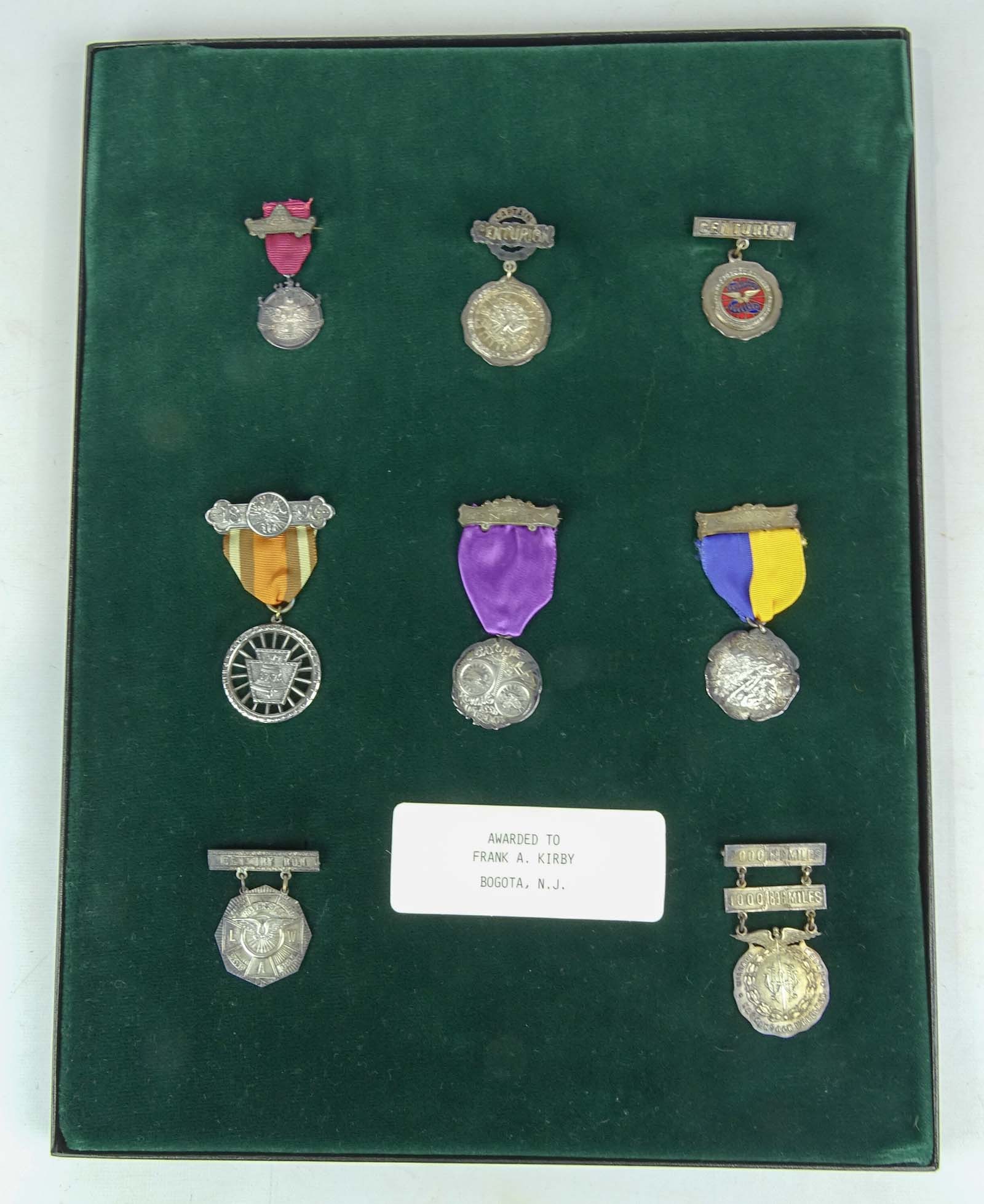 Metal Lot: Metal lot collection awarded to Frank A. Kirby of Bogota NJ, C. 1897. Good condition. James Hetzer Collection New Hampshire.