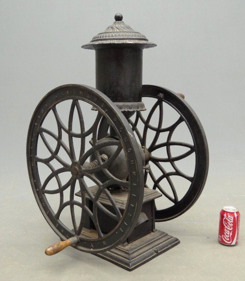 19th c. Coffee Mill: 19th c. coffee mill marked "The Swift Mill Lane Brothers Poughkeepsie N.Y.", 29" Ht.