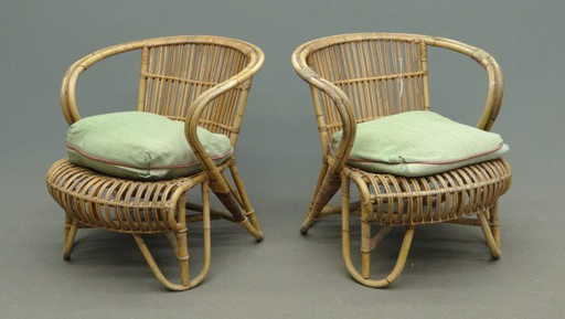 180: Pair Vintage Rattan Chairs - 180: Pair Vintage Rattan Chairs