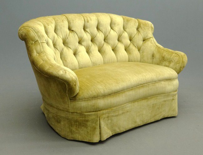 Victorian Settee: Victorian upholstered settee.
