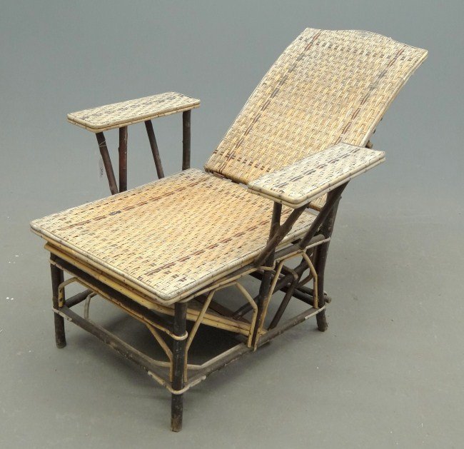 Rattan Chair: French folding vintage rattan chair.