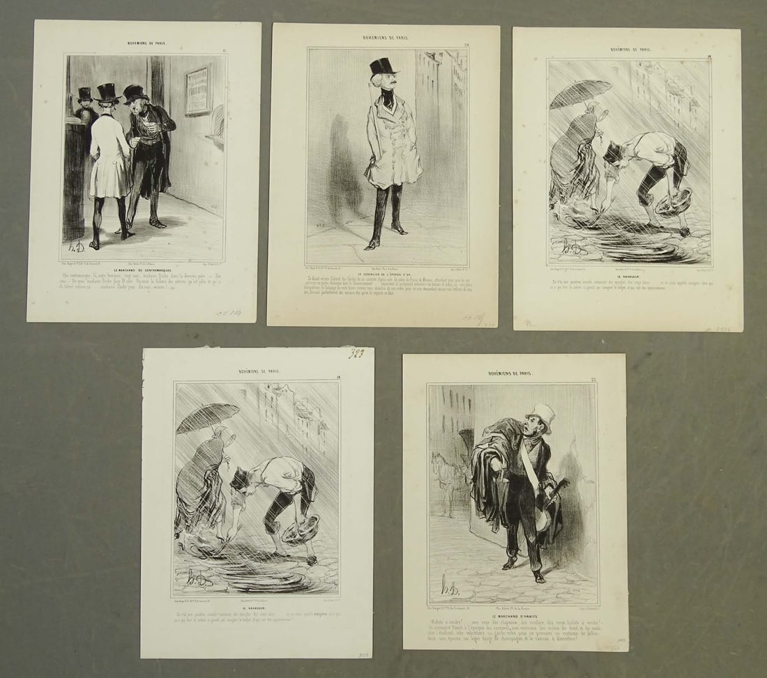 Set of Antique Daumier Prints (5) (1 of 7)