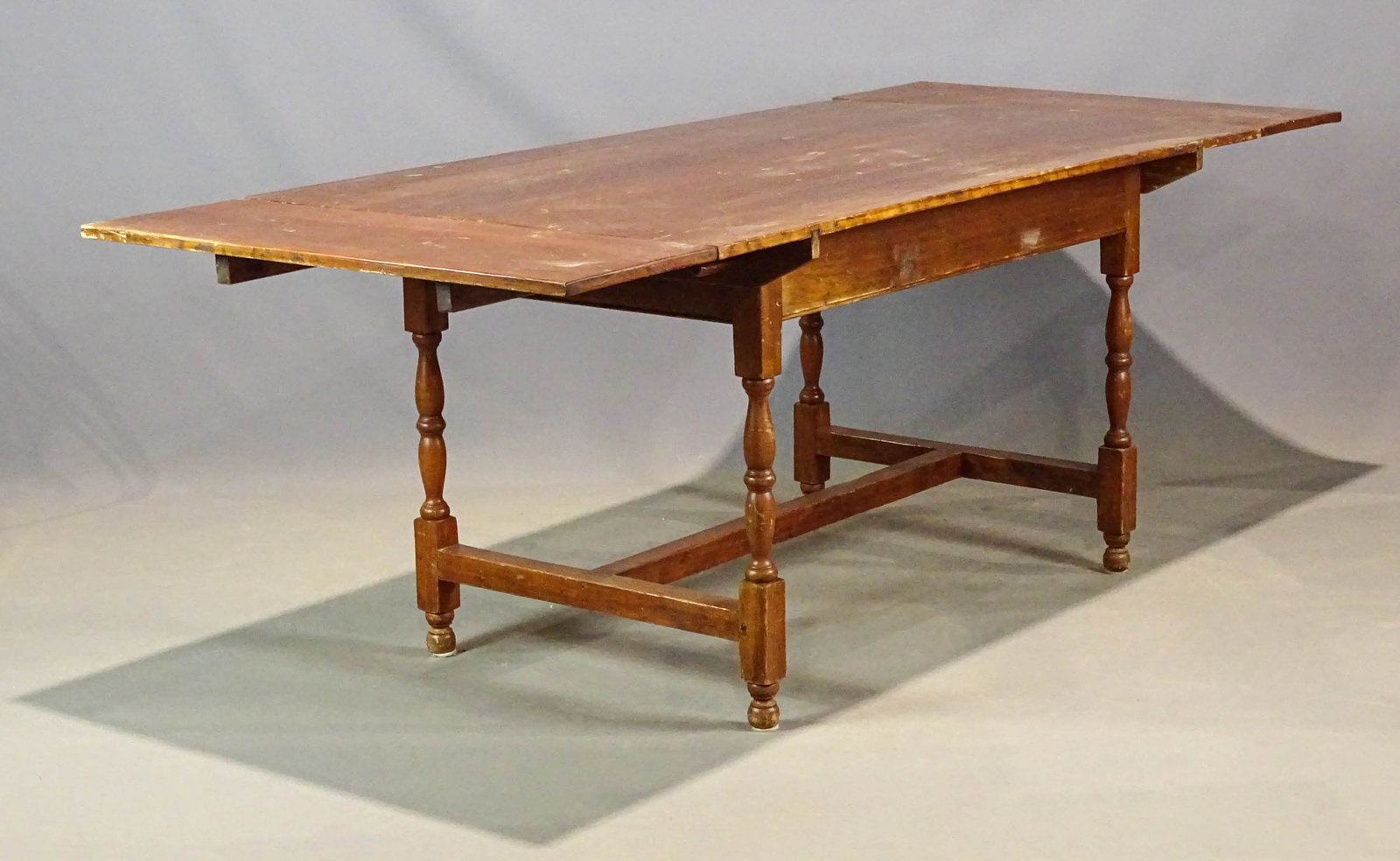 Farm Table: Farm table with (2) extensions. 60" x 36" x 30" Ht., (12" leaves).