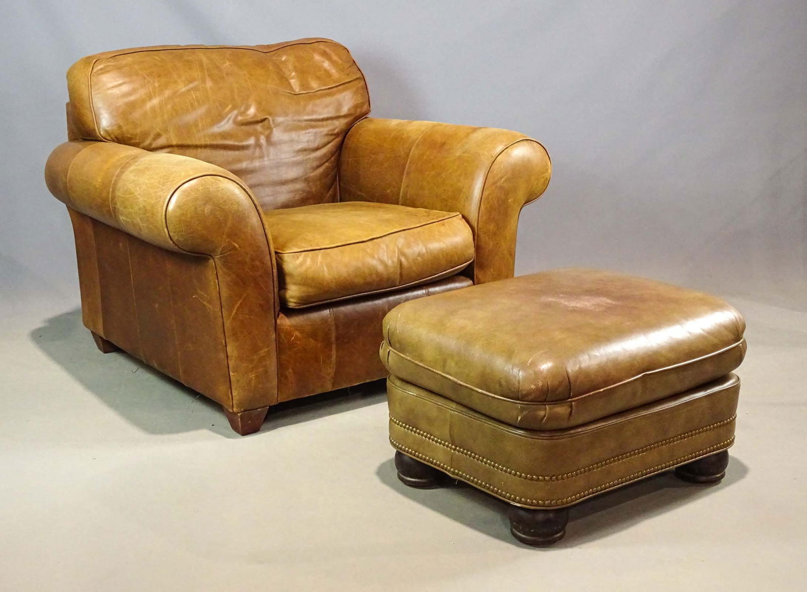 Leather Chair & Ottoman (1 of 9)