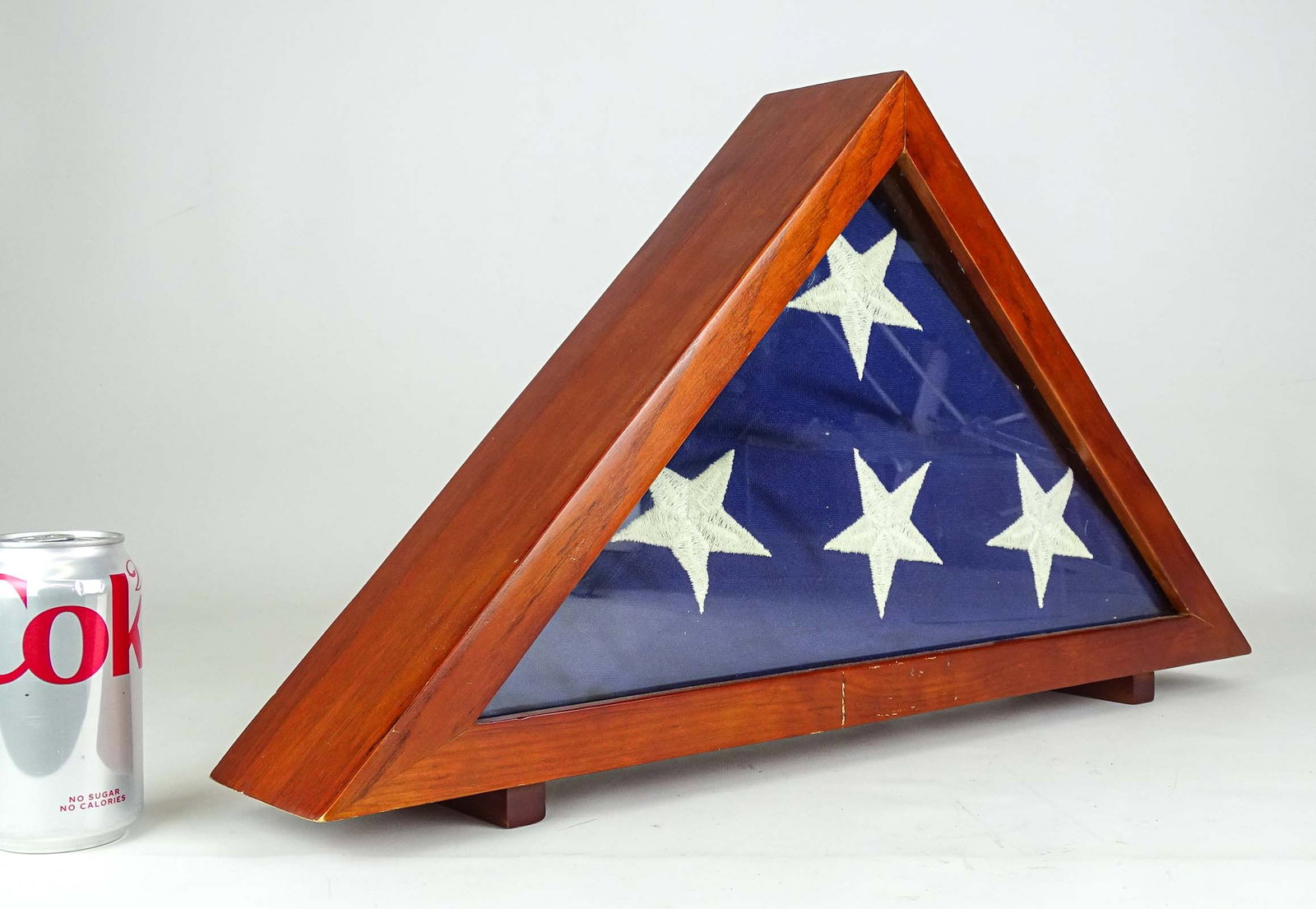 Flag In Case: Flag in case. Case 24 1/2" x 4" x 13 1/2".