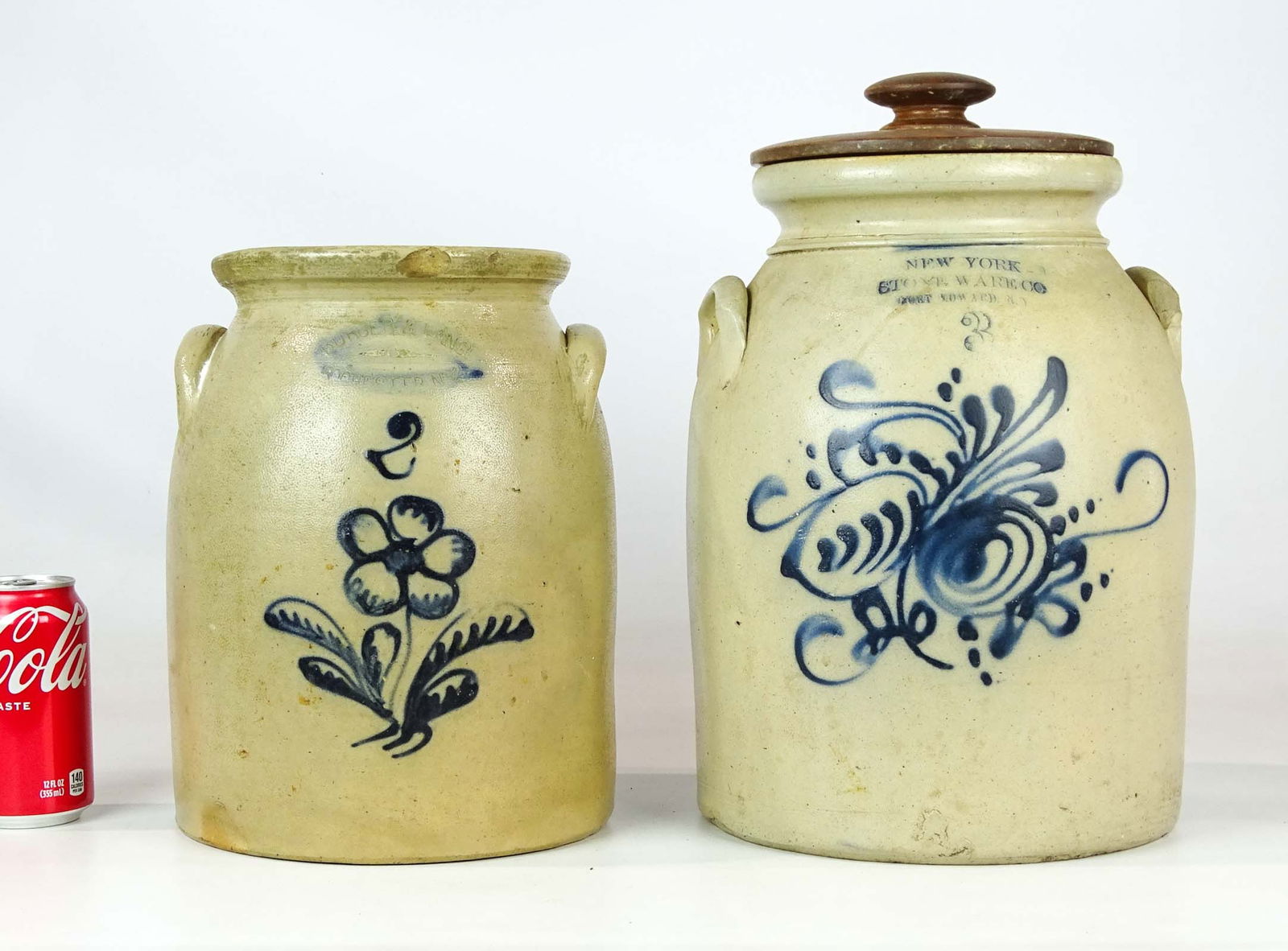 Two 19th c. Stoneware Decorated Crocks (1 of 12)