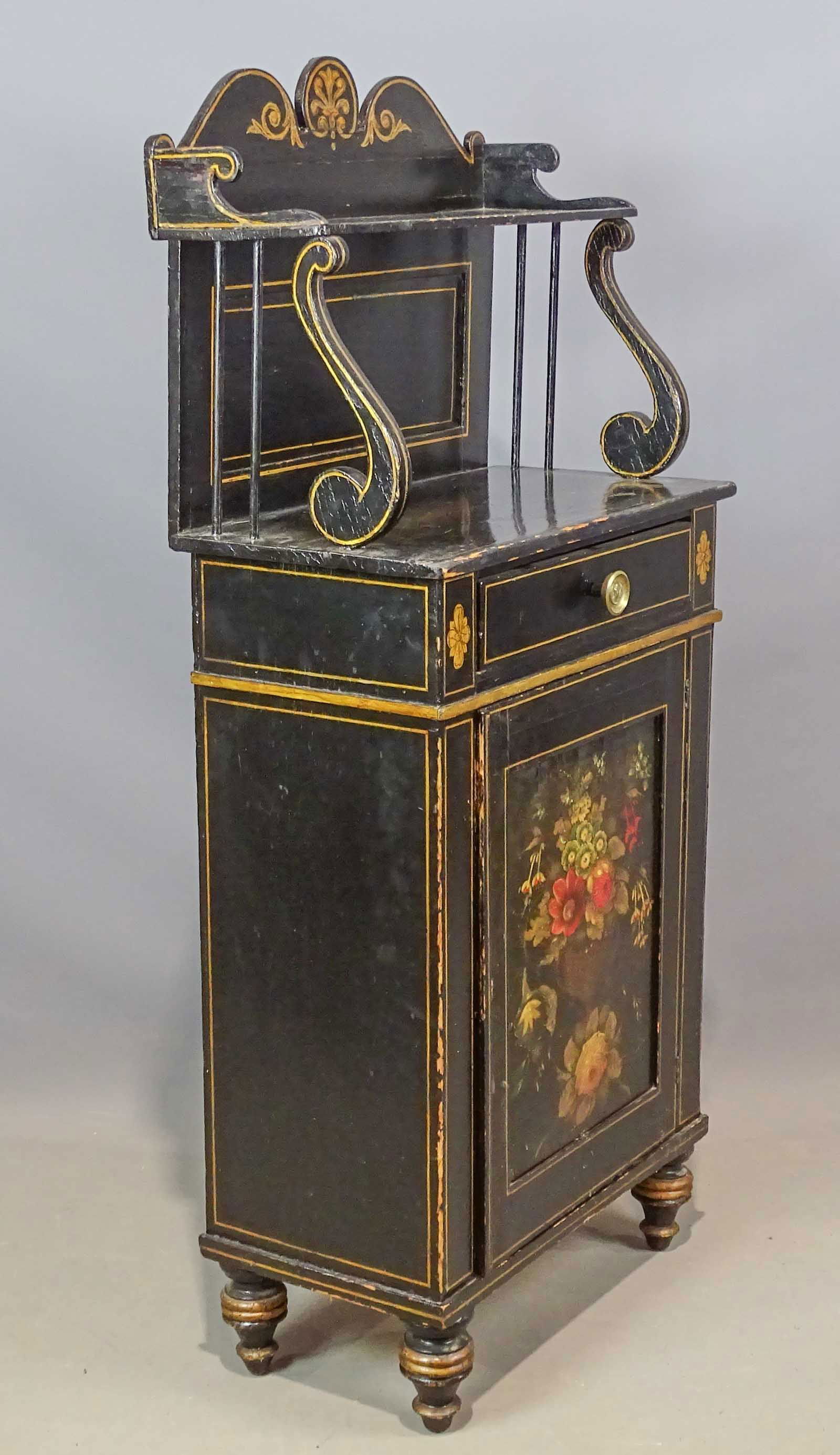 19th c. English Painted Cabinet (1 of 8)