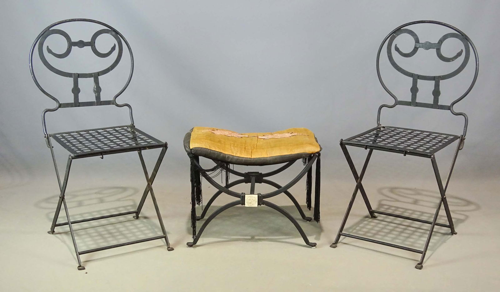 Wrought Iron Chairs & Stool (1 of 10)