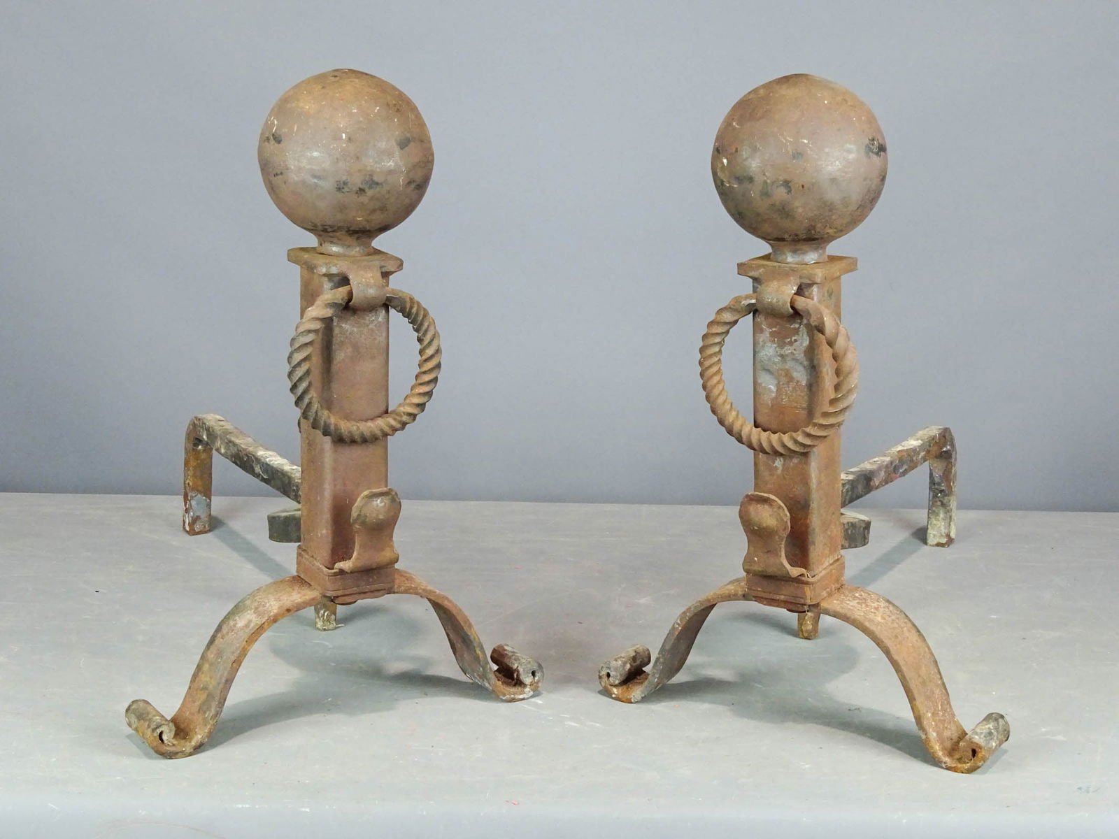 Pair 19th c. Andirons (1 of 5)