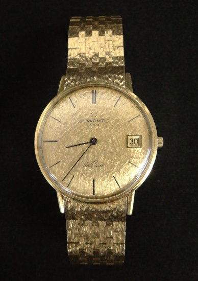 Eterna-Matic Men's Watch: Eterna-Matic 3000 deluxe 18 Karat yellow gold automatic men's wrist watch. Not running.