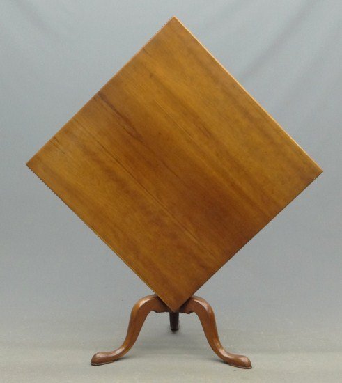 18th c. Tea Table: 18th c. tilt top cherry tea table. Top 31 1/2" x 30 3/4", 28 1/2" (closed).
