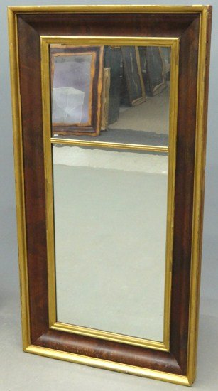 19th c. Ogee Mirror: 19th c. ogee mirror with gilt liner and outside edge. 24 1/2" x 48".