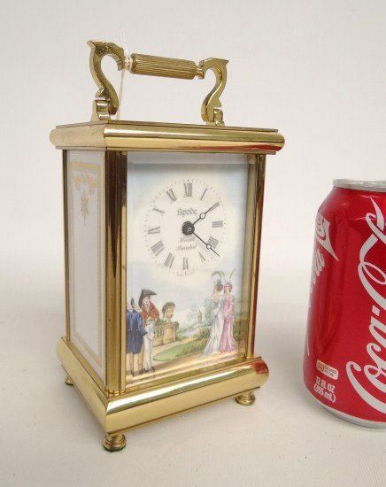 Spode clock: Contemporary Spode carriage clock. 6" Ht.