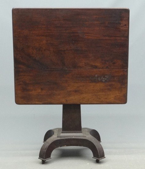 19th c. Empire Center Table: 19th c. Empire tilt top center table. Top 33"x 28", 28 1/2" Ht. (closed).
