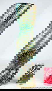Angel Ortiz (b. 1967): Angel Ortiz (also known as LAII, b. 1967), graffiti vase. 5" D., 19 3/4" Ht..
