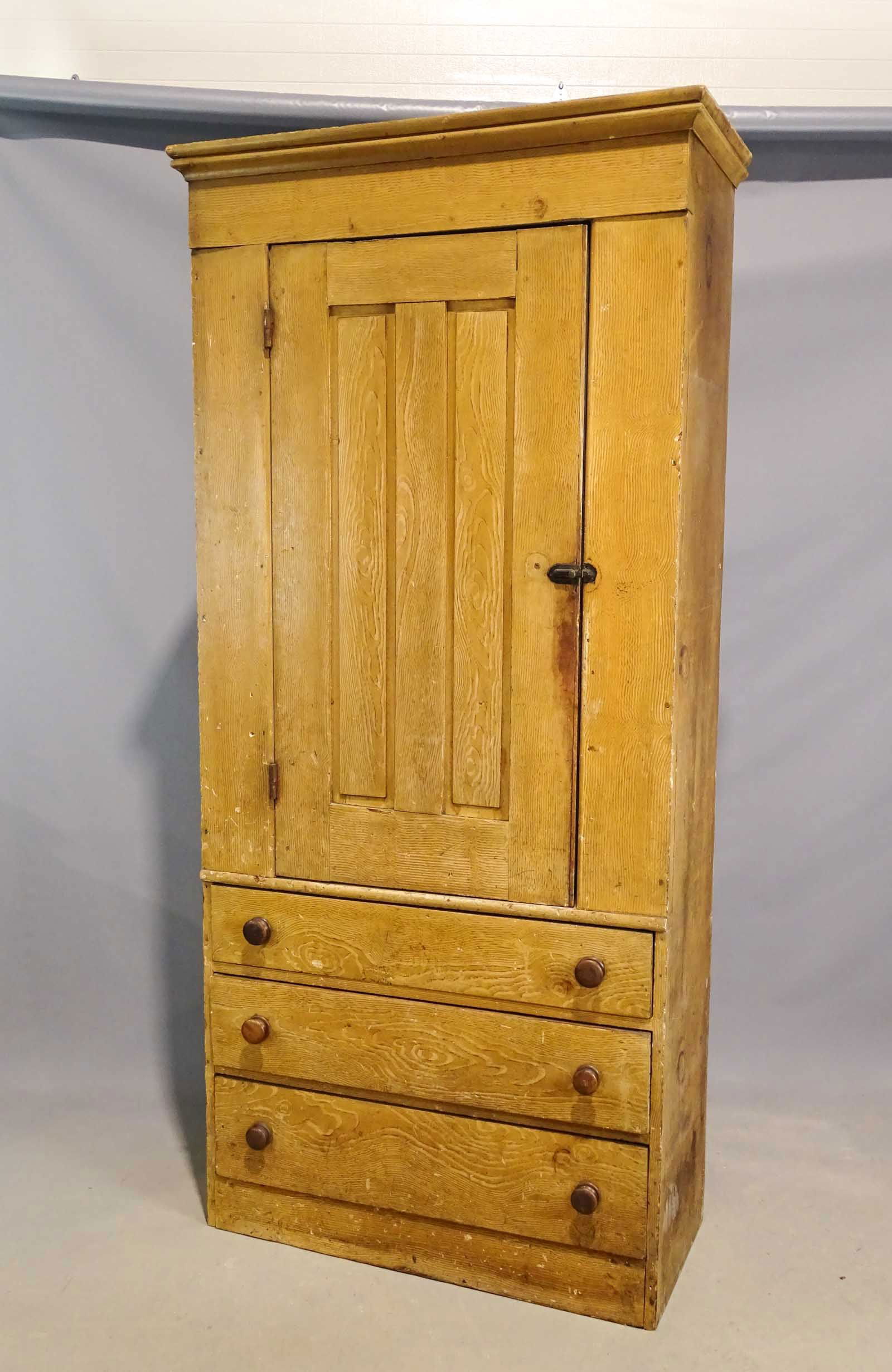 19th c. Painted Wall Cupboard (1 of 7)