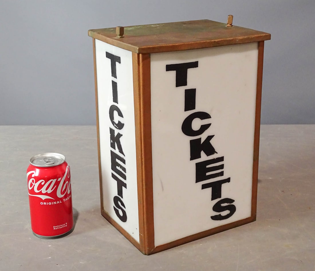 "TICKETS" Hanging Sign: Vintage hanging sign "TICKETS". 8 1/4" x 6 1/4" x 12".