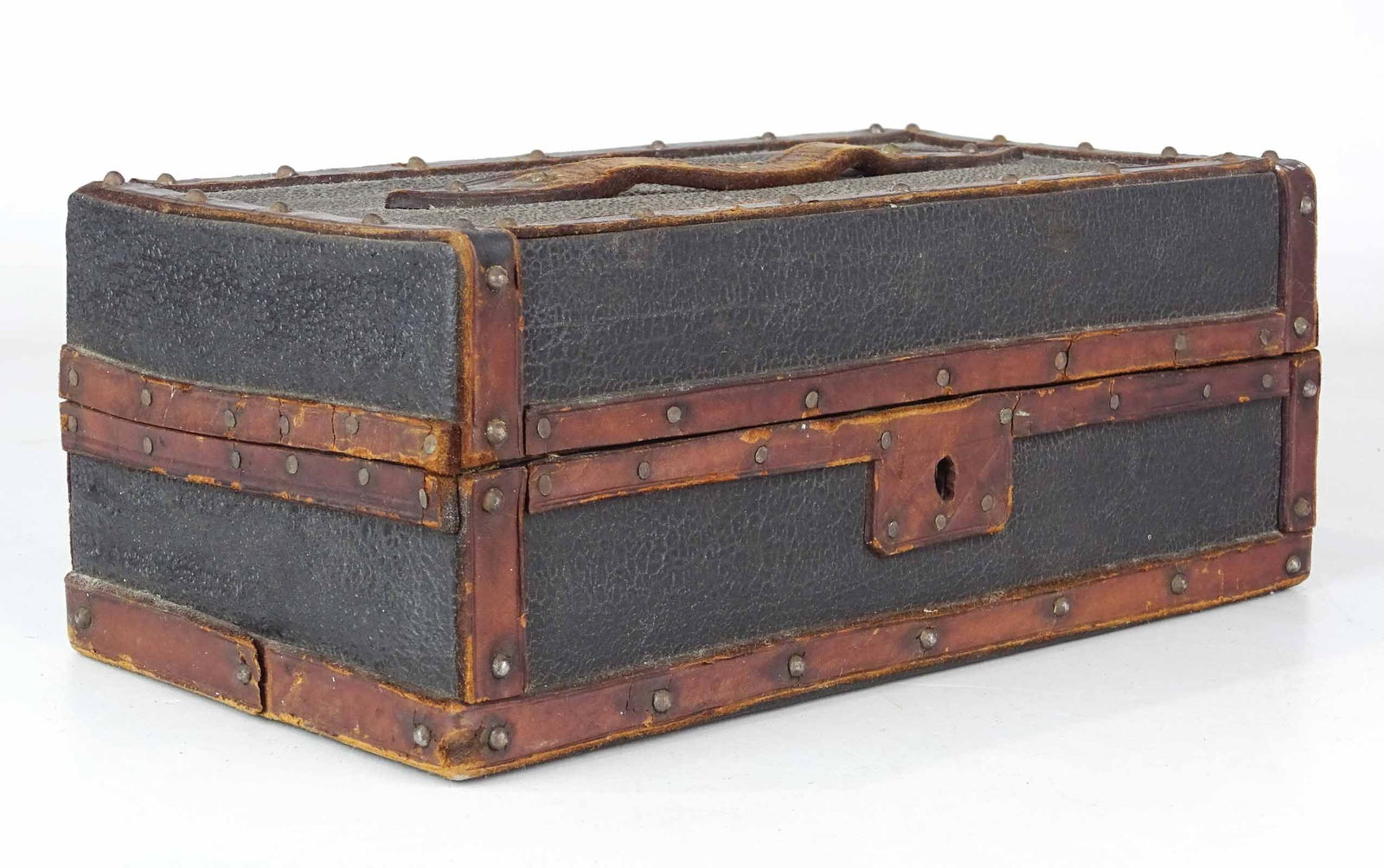 19th c. Leather Covered Document Bocx (1 of 9)