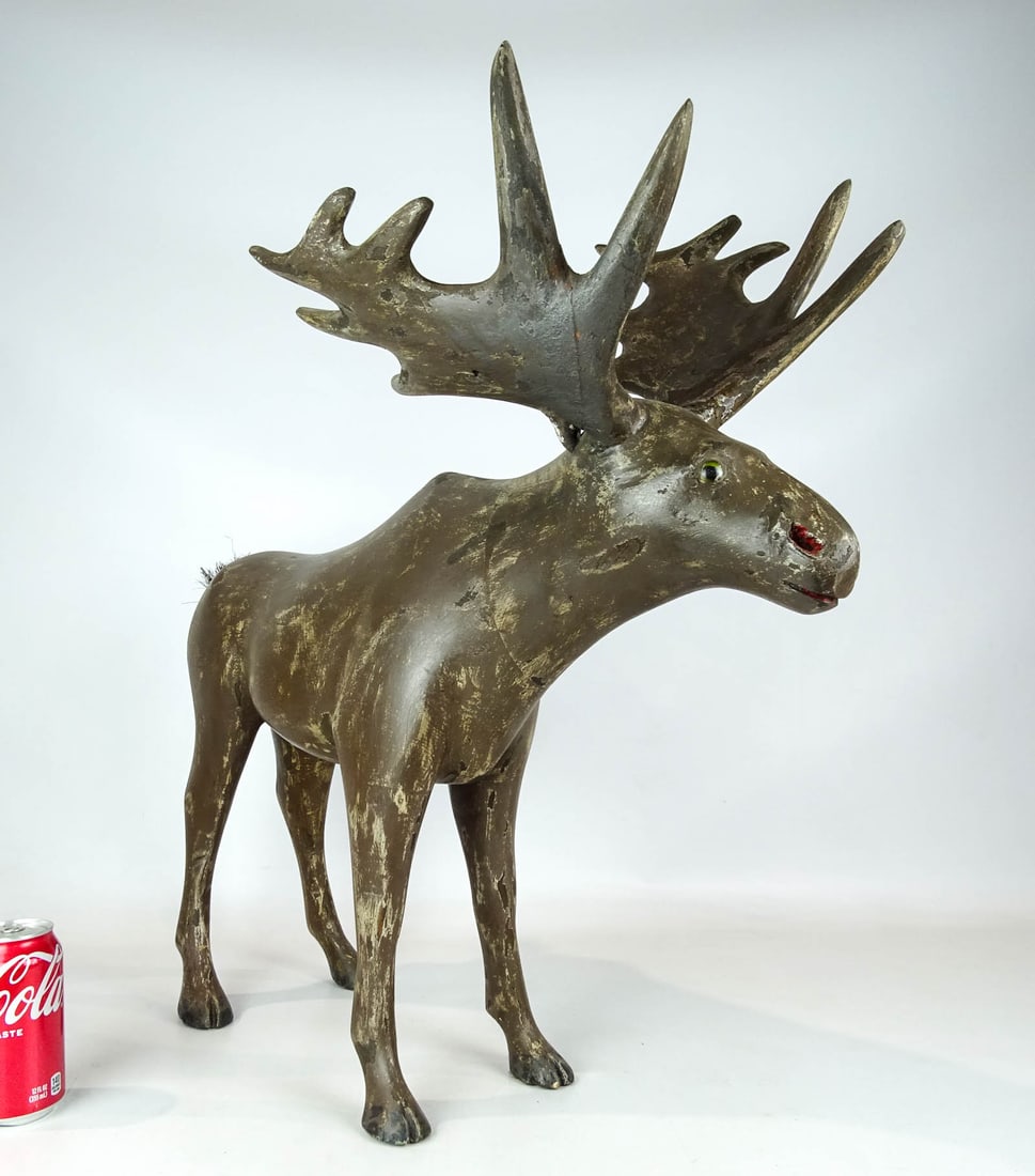 Folk Art Carved Moose (1 of 10)