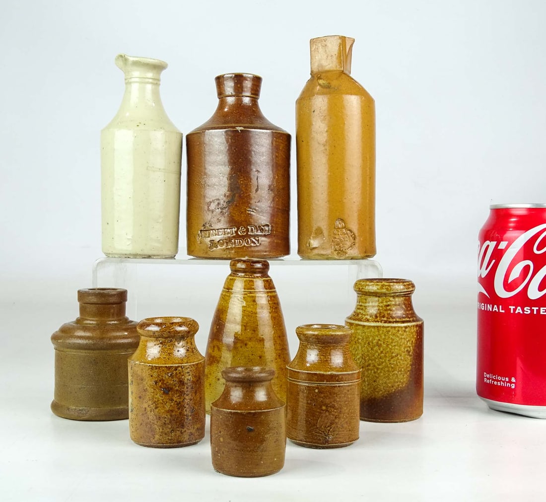 Lot (9) 19th c. Inkwells (1 of 10)