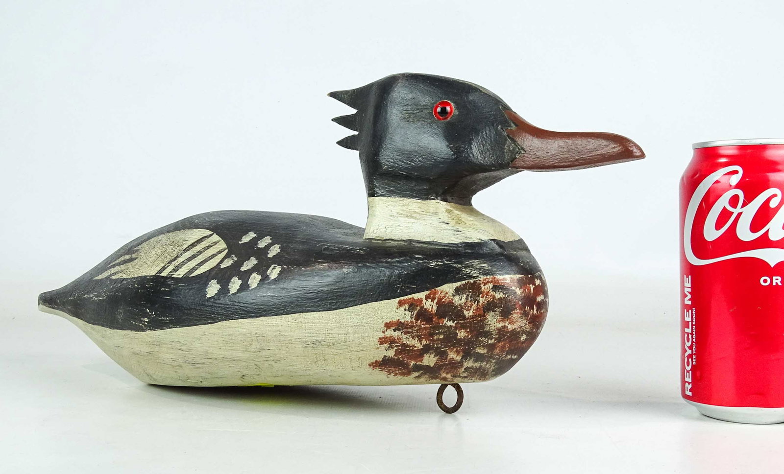 Decoy: Painted wooden decoy. 15" L..