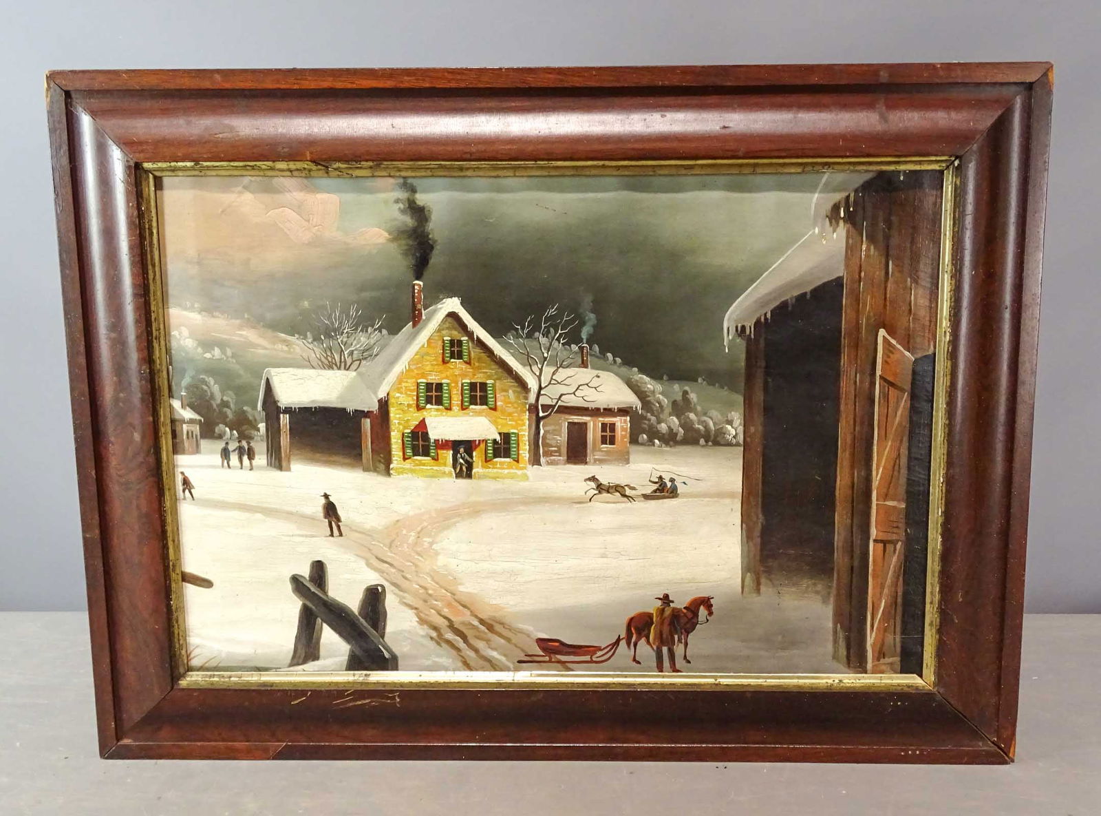 Painting: 19th c. Winter Landscape (1 of 3)