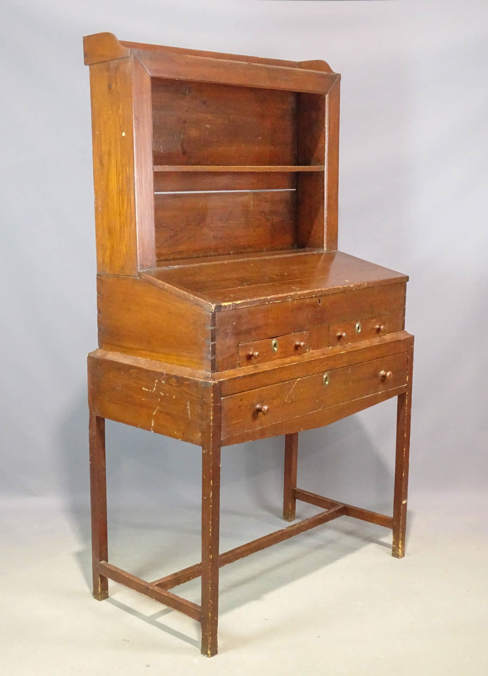 19th c. Pine Secretary Cupboard (1 of 16)