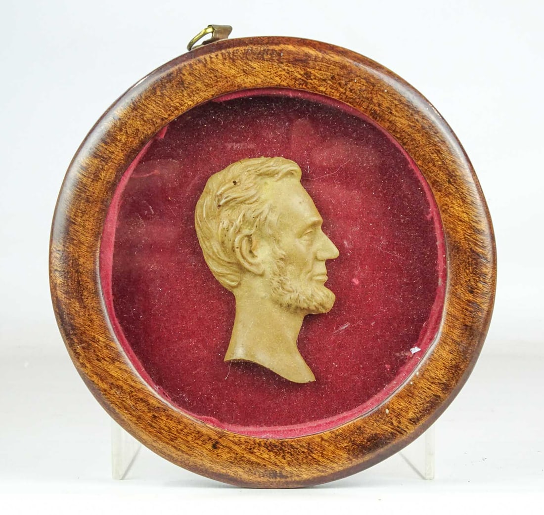 19th c. Wax Portrait of Abraham Lincoln (1 of 4)