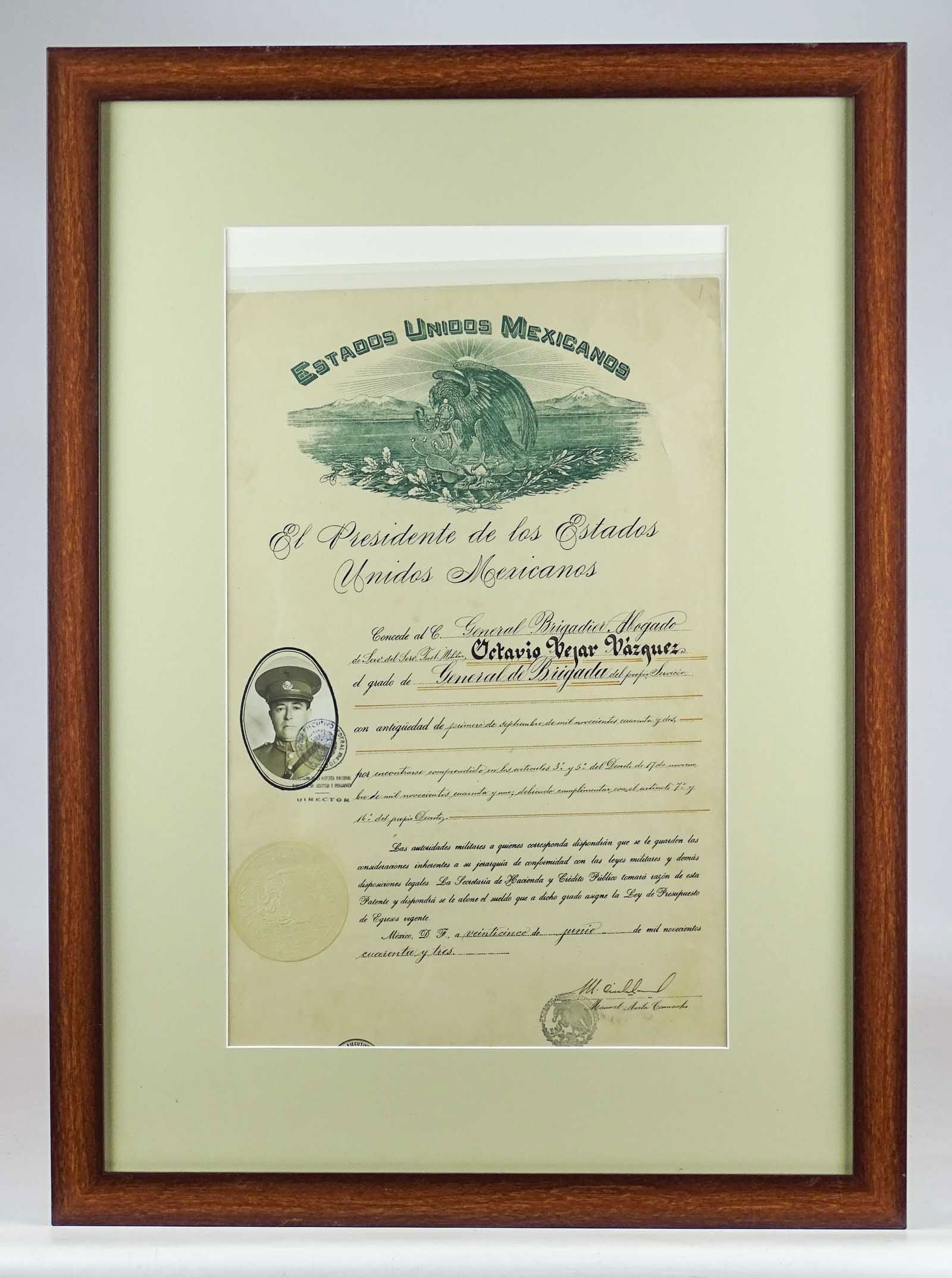 Mexican Military Autographed Document (1 of 14)