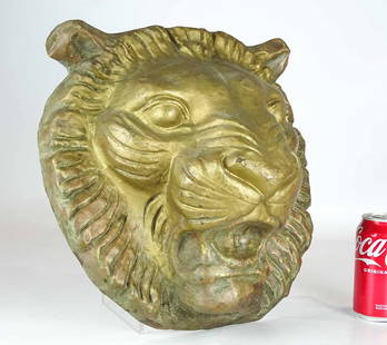 Metal Lion Carnival Ornament: Metal lion Carnival ornament. 13 1/2" x 13 1/2", 7 1/2" D..