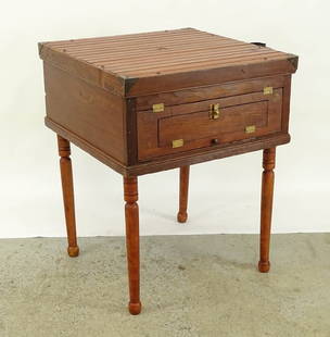 Incubator: C. 1900's incubator. Legs unscrew for transport. 25 1/2" x 26" x 32" Ht..