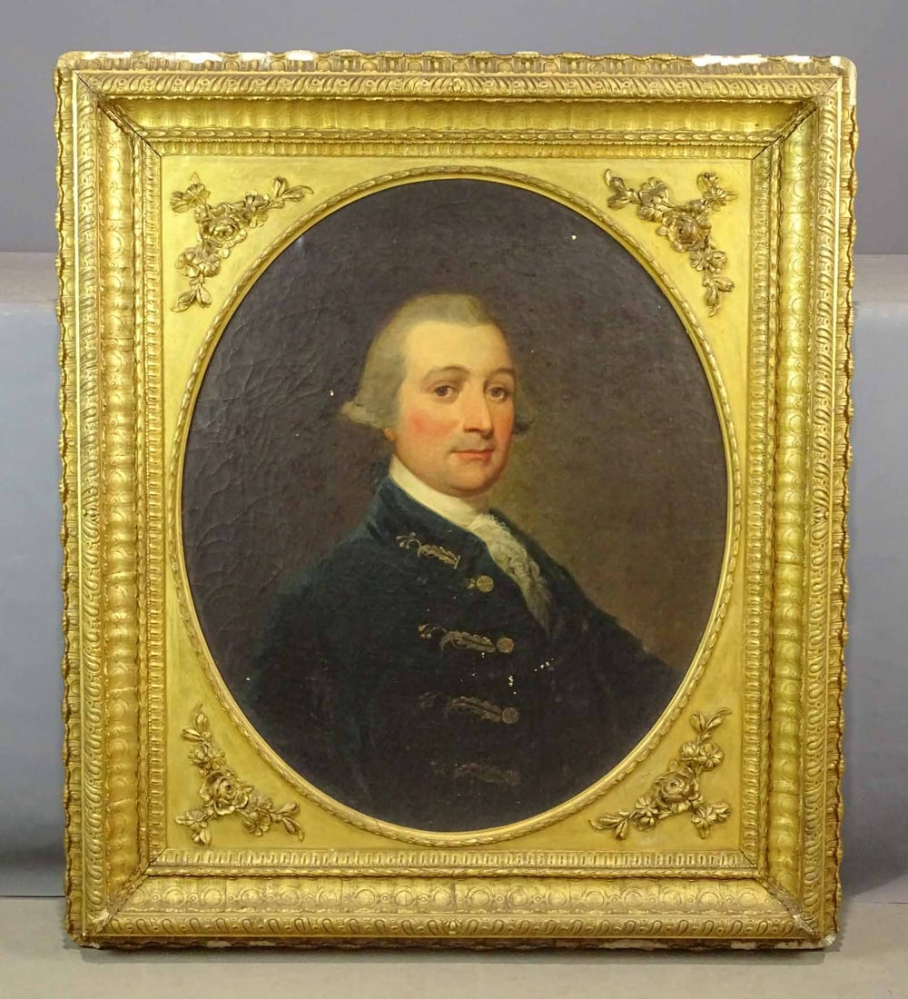 19th c. Portrait of a Gentleman: Painting: 19th c. portrait of a gentleman. Marked verso "Copy By Charles loring Elliot". Sitter unknown. 30" x 27", overall 40 1/2" x 36".