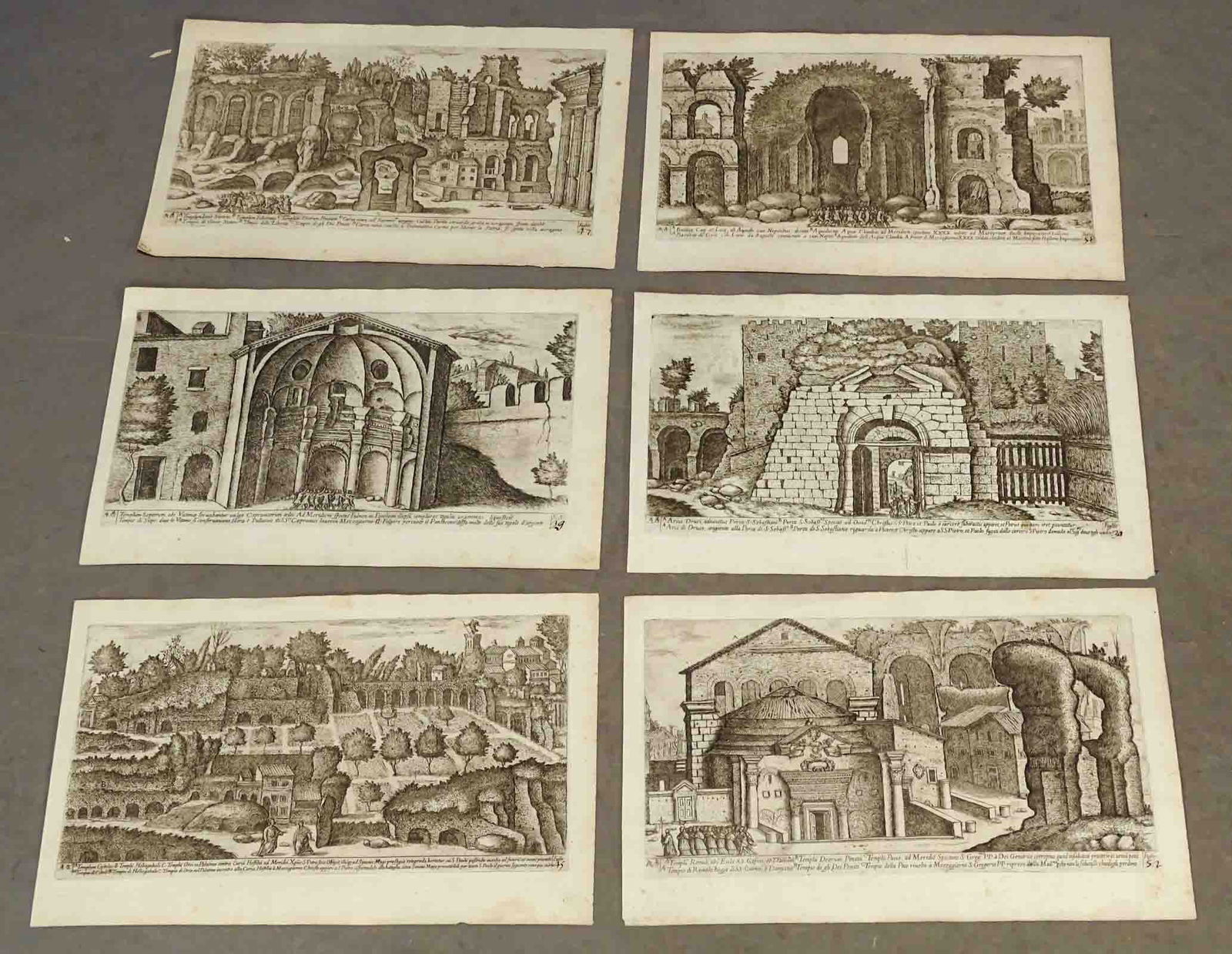 Rome Architecture Views Antique Print Set (6) (1 of 8)