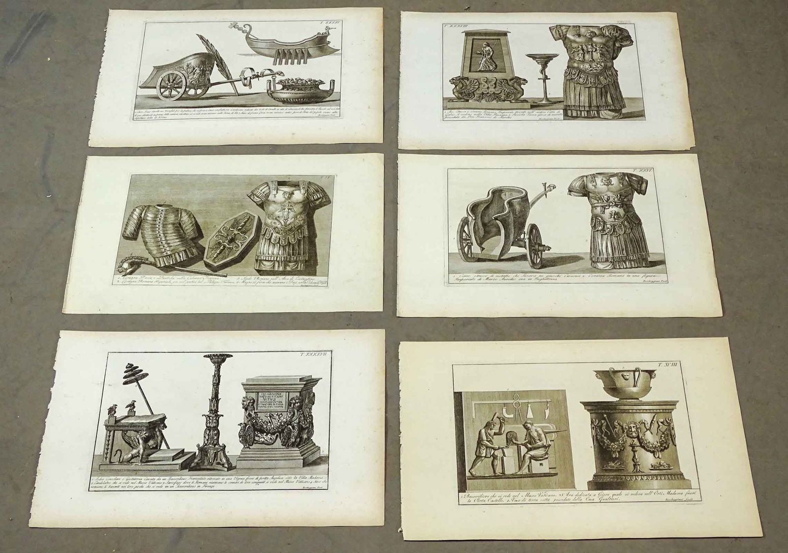 Roman Artifacts Antique Print Set (6) (1 of 8)