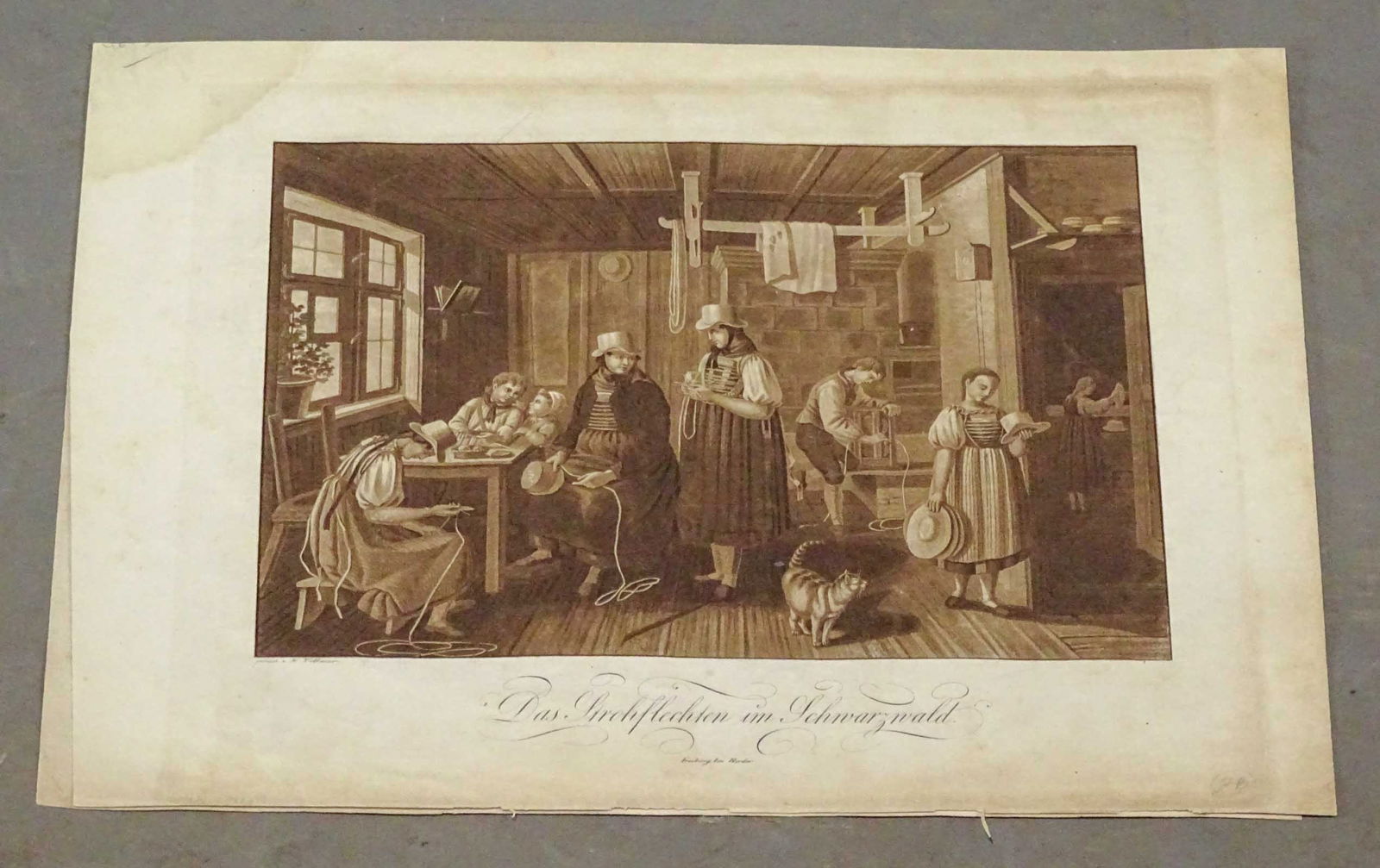 Straw Hat Making Antique Print (1 of 4)