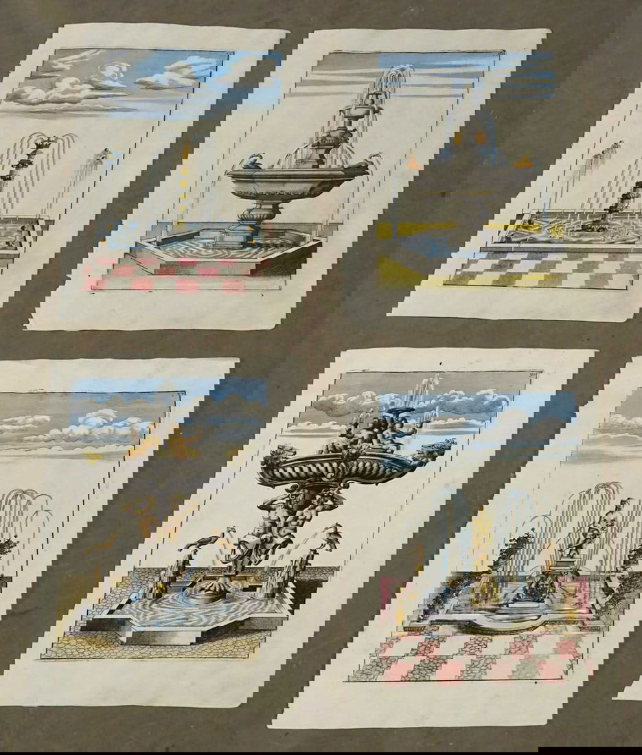 Architectural Fountain Antique Print Set (4) (1 of 6)