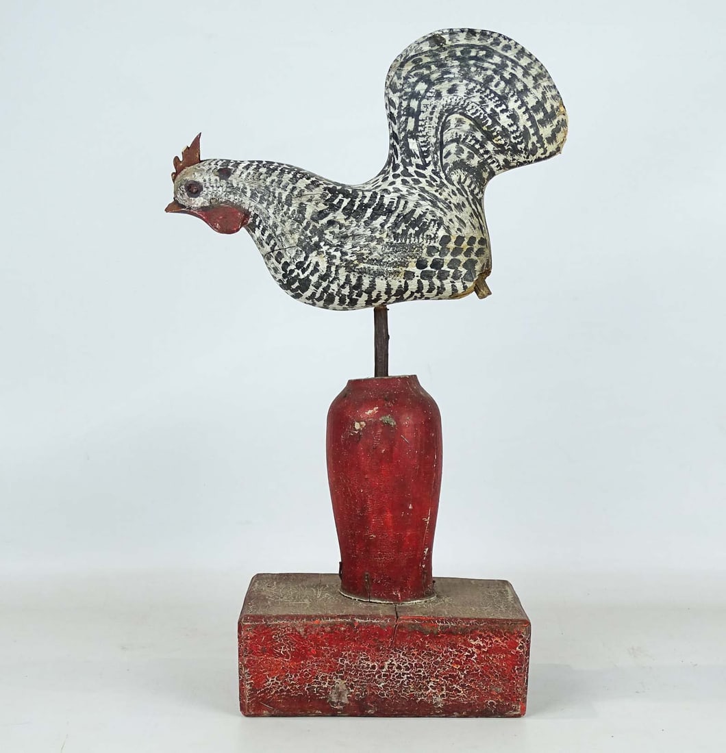 Folk Art Wooden Rooster (1 of 8)