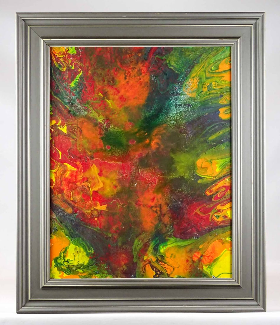 Frank Cardoza Nicholas (20th Century): Painting: Frank Cardoza Nicholas, abstract, oil on panel. Titled and signed verso "Solitude". 28" x 22", overall 35 1/2" x 29 1/2".