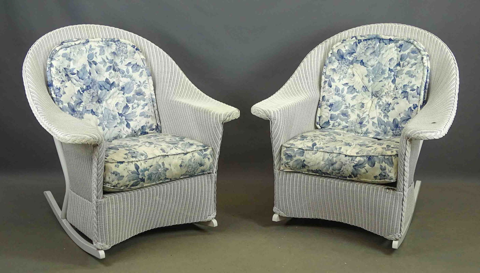 Pair Wicker Rocking Chairs (1 of 6)