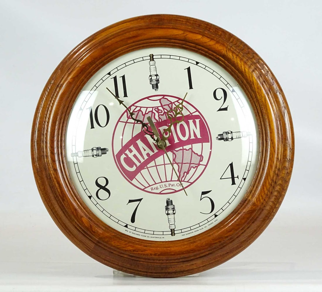 インテリア時計 CHAMPION vintage clock Vintage Champion Spark Plug Clock 40-50s Art Deco | eBay