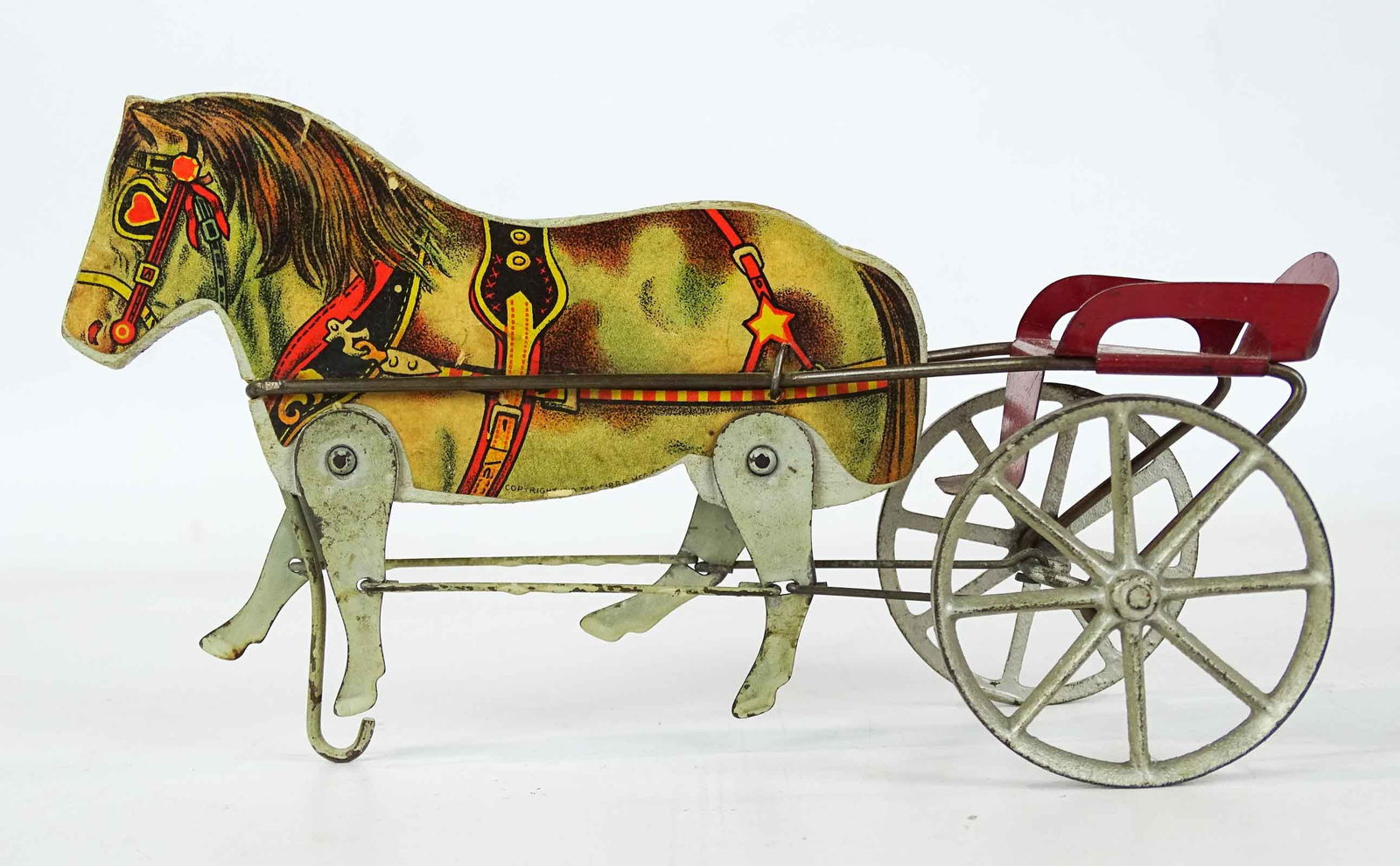 Gibbs & Co. Sulky Cart: Gibbs & Co. paper and wood sulky cart. 7" L..