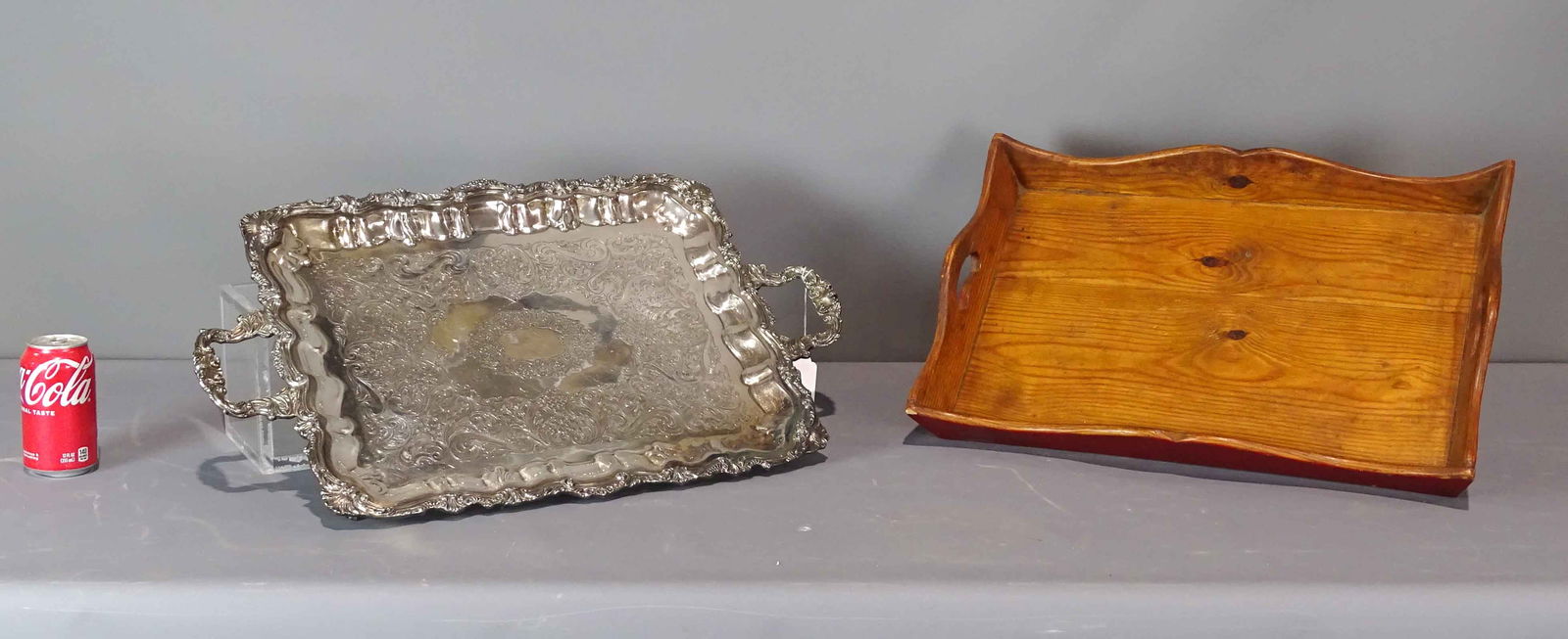 Silverplate & Wooden Tray Lot (1 of 8)