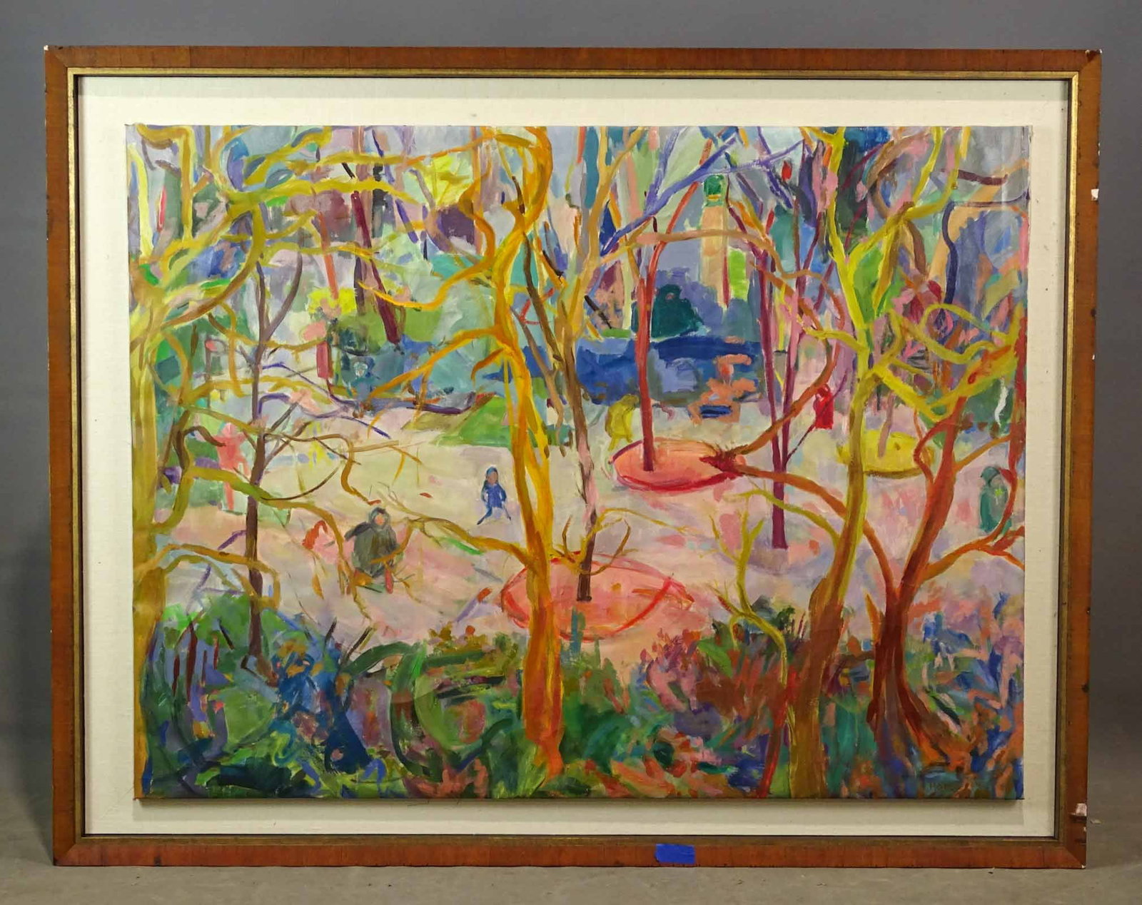 Susan Hodes (b. 1939): Painting: Susan Hodes (b. 1939), large abstract. Overall in frame 44 1/2" x 56".