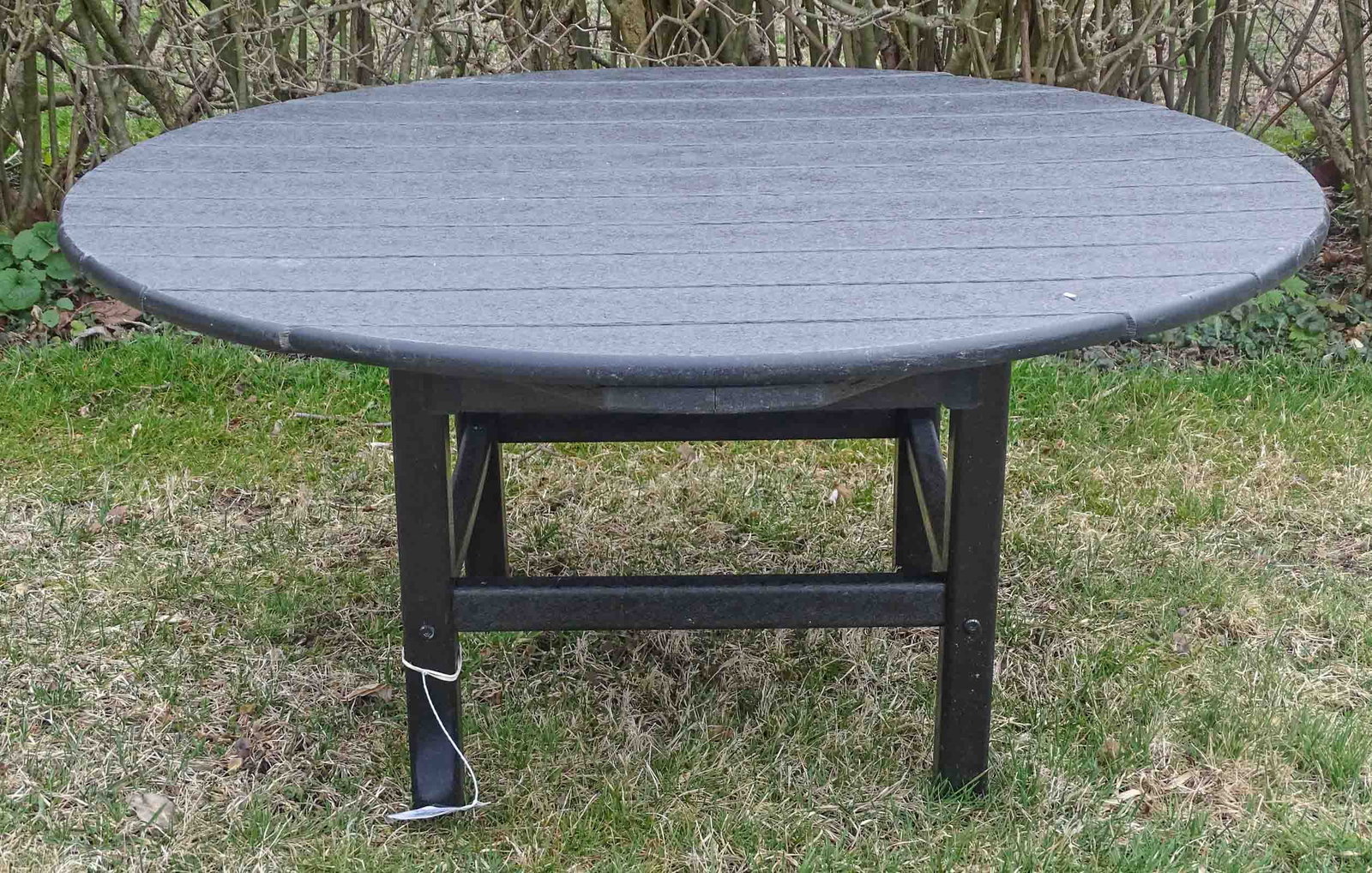 Polywood Patio Table: Polywood patio table. 37 1/2" D., 19 1/2".