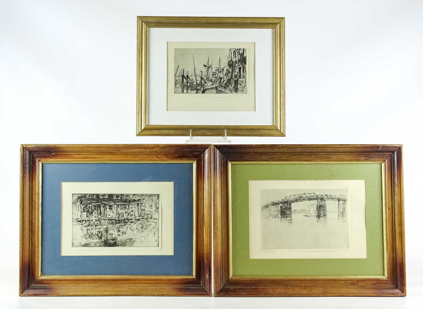 James Abbott McNeill Whistler (1834-1903): James Abbott McNeill Whistler (1834-1903), (3) framed prints. Info verso. Largest frame overall 15 1/2" x 19 1/2".