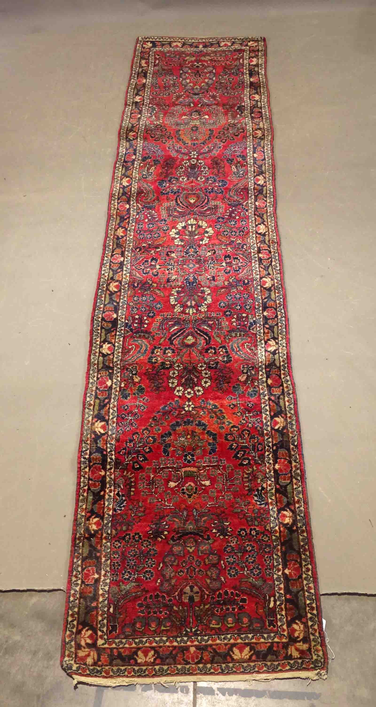 Oriental Rug Runner: Oriental rug runner. 30 1/2" x 141". Provenance: The Edward Herrmann Estate, Salisbury Connecticut.