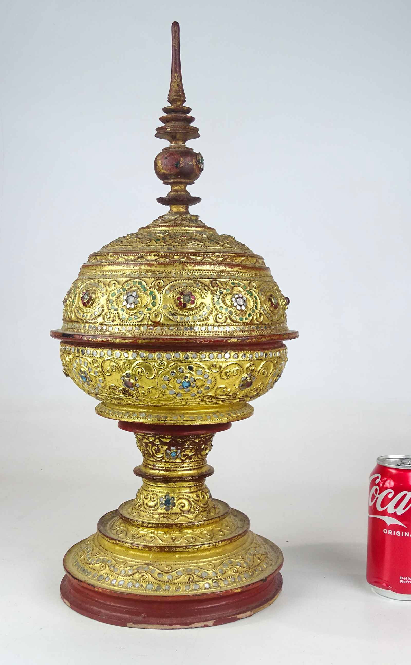 Burmese Carved Lacquer Box (1 of 8)