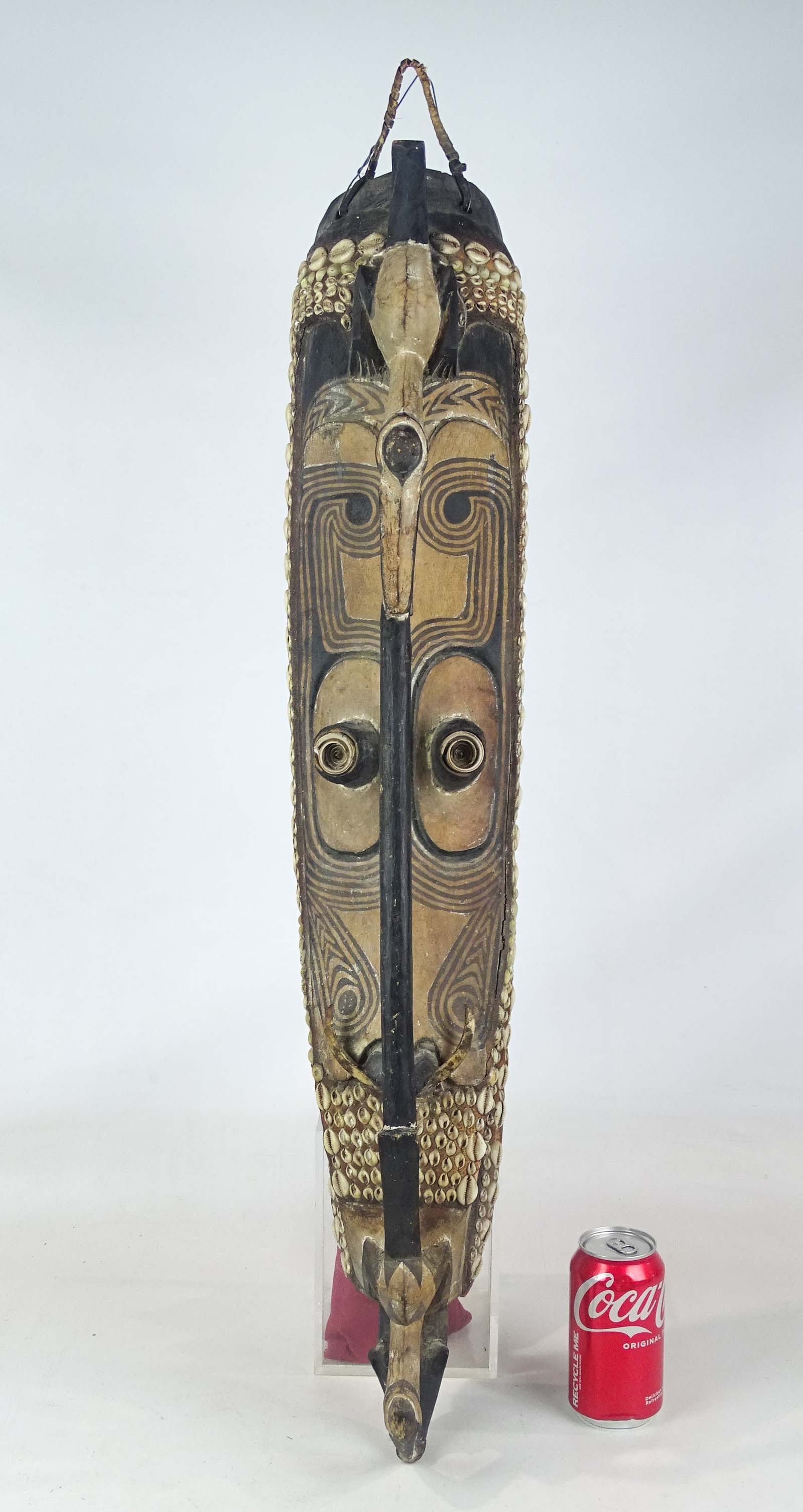 New Guinea Mask: New Guinea Korogo mask. Sepik river. 36" L..