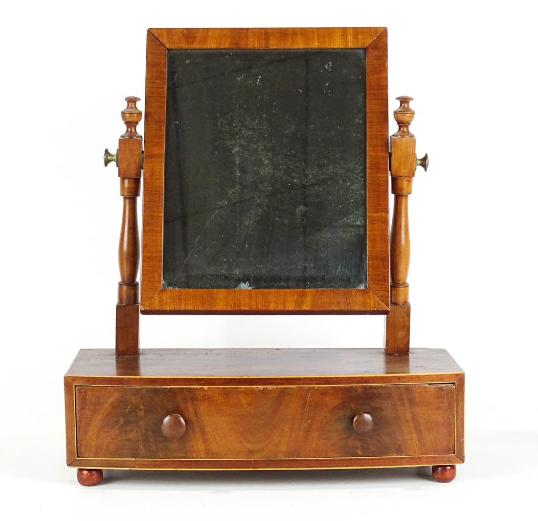 19th c. Mahogany Federal Shaving Mirror (1 of 12)