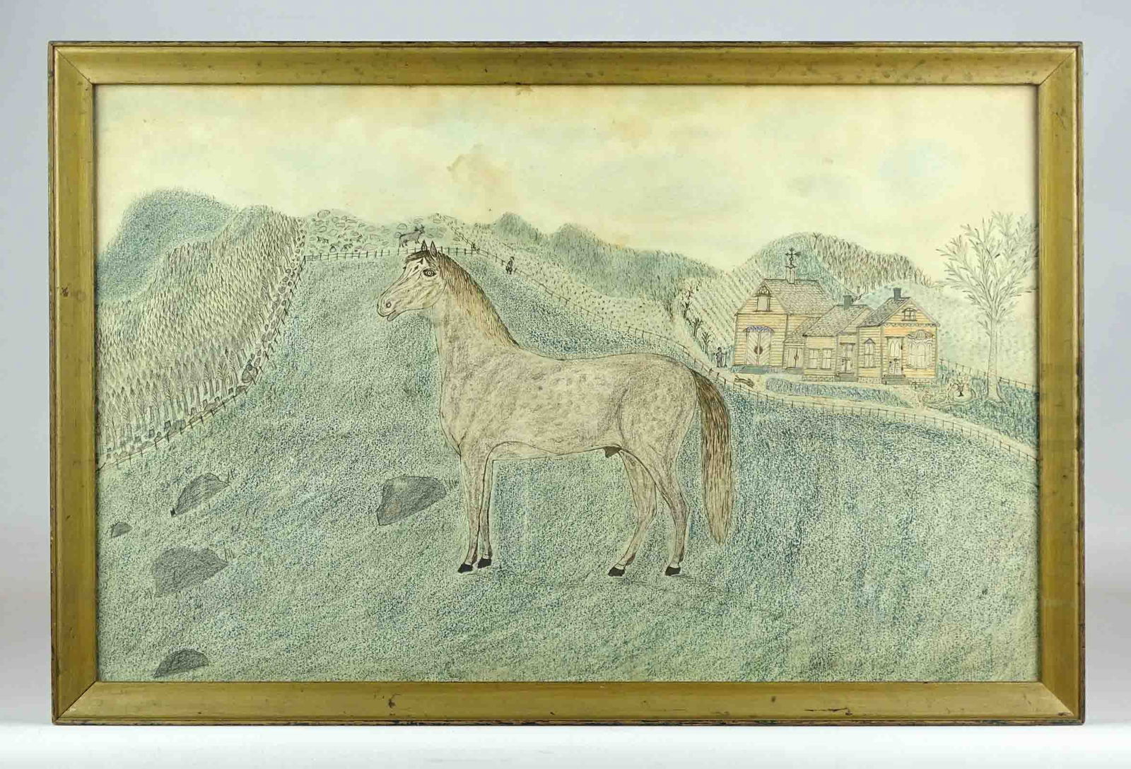 Folk Art Watercolor of a Horse (1 of 6)